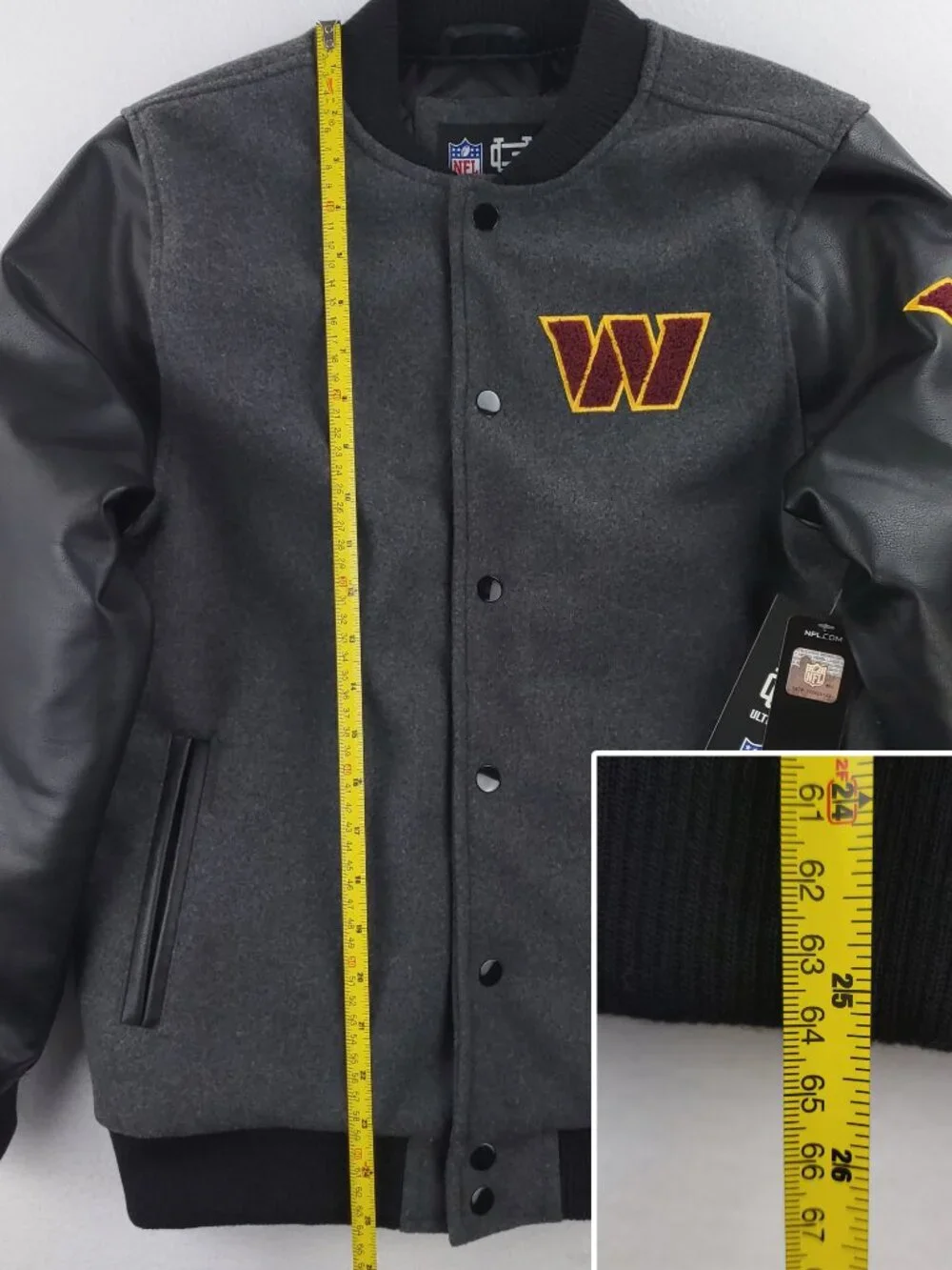 Washington Commanders Varsity Jacket NFL Bomber Patched Youth 18-20 NWT